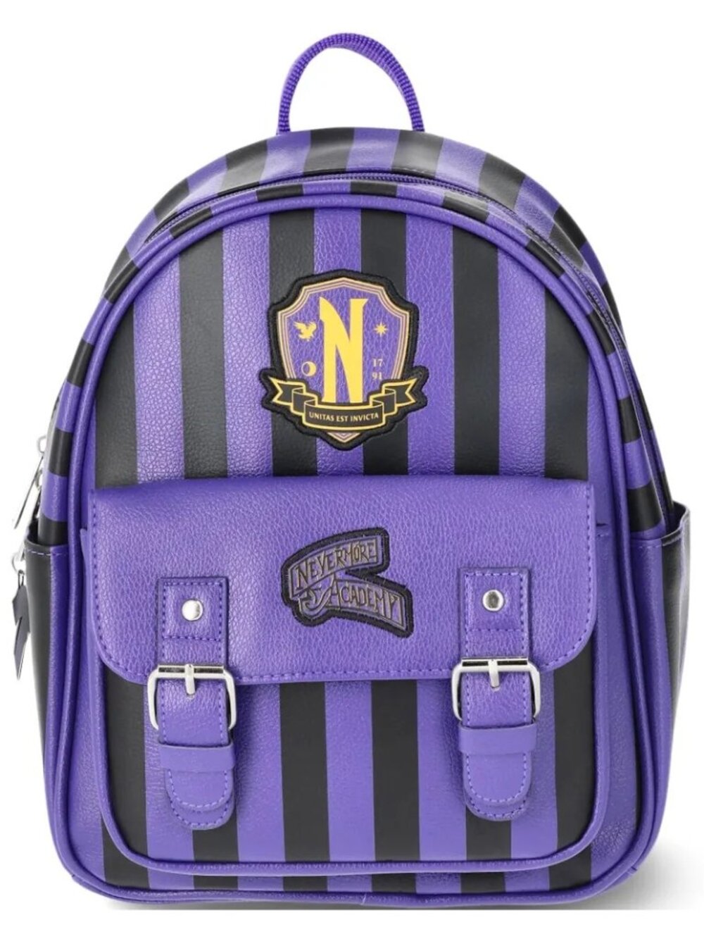 Wednesday Addams Nevermore Academy Striped Mini Backpack Halloween Cosplay NWT